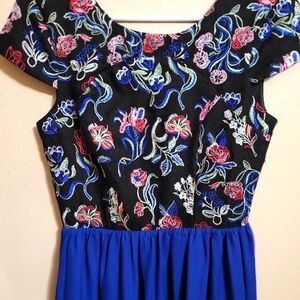 Alaya blue and black dress